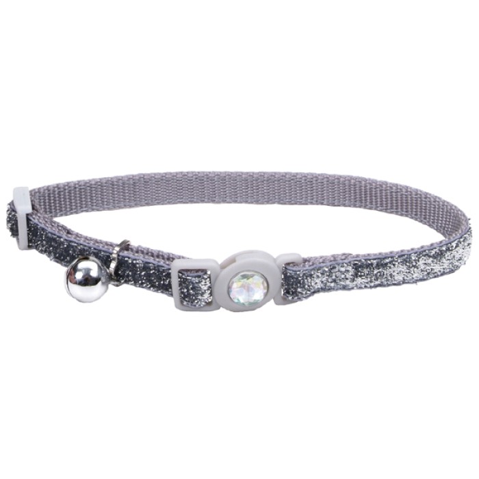 Coastal Fashion Safe Cat безопасный ошейник для котов 1смХ30см , серебро.